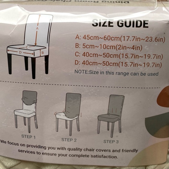 🪑 NEW DINING ROOM CHAIR COVERS | Beige | Stretch | 8 Cover Set | NWT - Picture 7 of 8